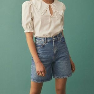 Reformation Mid Thigh Denim Shorts